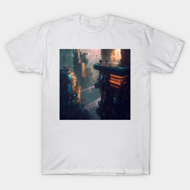 Cyberpunk city 7 T-Shirt by Lagavulin01